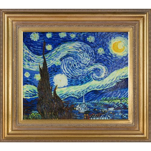 Tori Home 'Starry Night' by Van Gogh Framed Oil Painting Print on Canvas