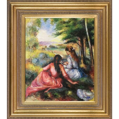 Tori Home 'Two Girls in the Meadow (Picking Flowers)' by Renoir Framed Print Painting