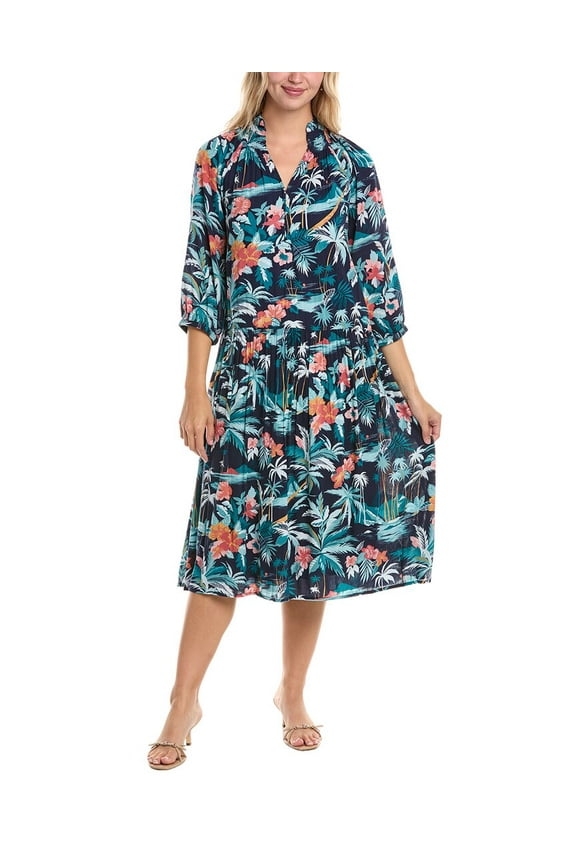 womens Island Spirit Althea Dress, m, Blue