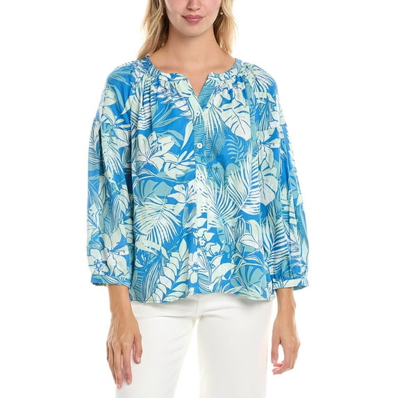 Tori Richard womens Rhapsody In Blue Selah Blouse, m, Blue