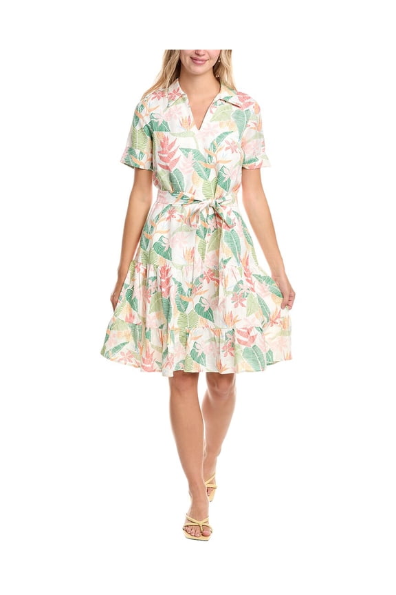 womens Takes 2 To Mango Devon Linen-Blend Shirtdress, s, White