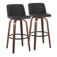 thumbnail image 1 of Toriano 30" Fixed-Height Bar Stool, Bar Chairs, Swivel Bar Stools, Bar Stools Set of 2, 1 of 6