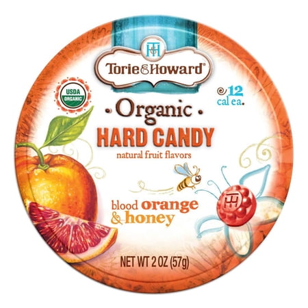 Torie & Howard Organic Hard Candy Blood Orange & Honey -- 2 oz Pack of 3