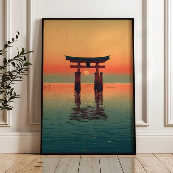 Torii Gate Japanese Ukiyo E Traditional Poster Unframed Paper Print