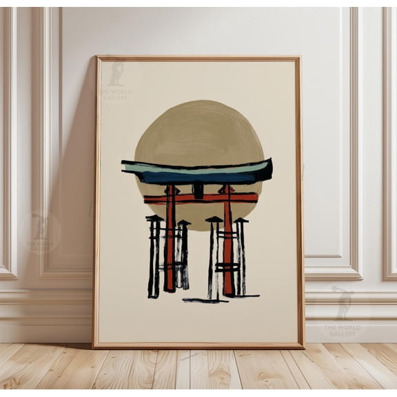 Torii Gate Poster Minimal Japanese Wall Art Abstract Shrine Print Zen Style Home Decor 1