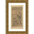 thumbnail image 1 of Torii Kiyonobu I 9x14 Gold Ornate Wood Frame and Double Matted Museum Art Print Titled - One of Three Theater Scenes (Late 17th Century - Early 18th Century), 1 of 4