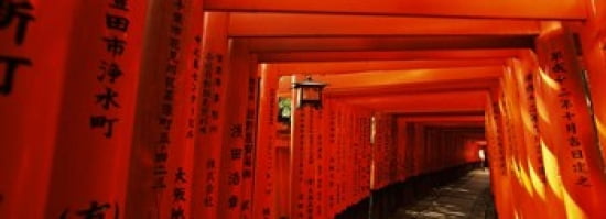 Torii gates of a shrine Fushimi Inari-Taisha Fushimi Ward Kyoto Kyoto Prefecture Kinki Region Honshu Japan Canvas Art - Panoramic Images (36 x 13)