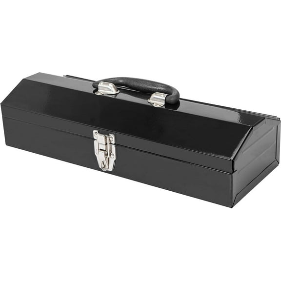 Torin 16" Steel Tool Box with Handle and Metal Latch Closure, Portable Tool Storage