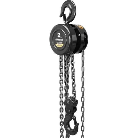 Torin 2 Ton Manual Hand Lift Steel Chain Block Hoist with 2 Hooks,4,000 lb Capacity,Black