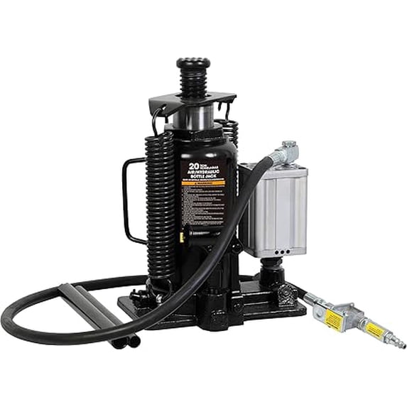 Torin 20 Ton Pneumatic Air Hydraulic Car Bottle Jack with Manual Hand Pump, Black, W9206B