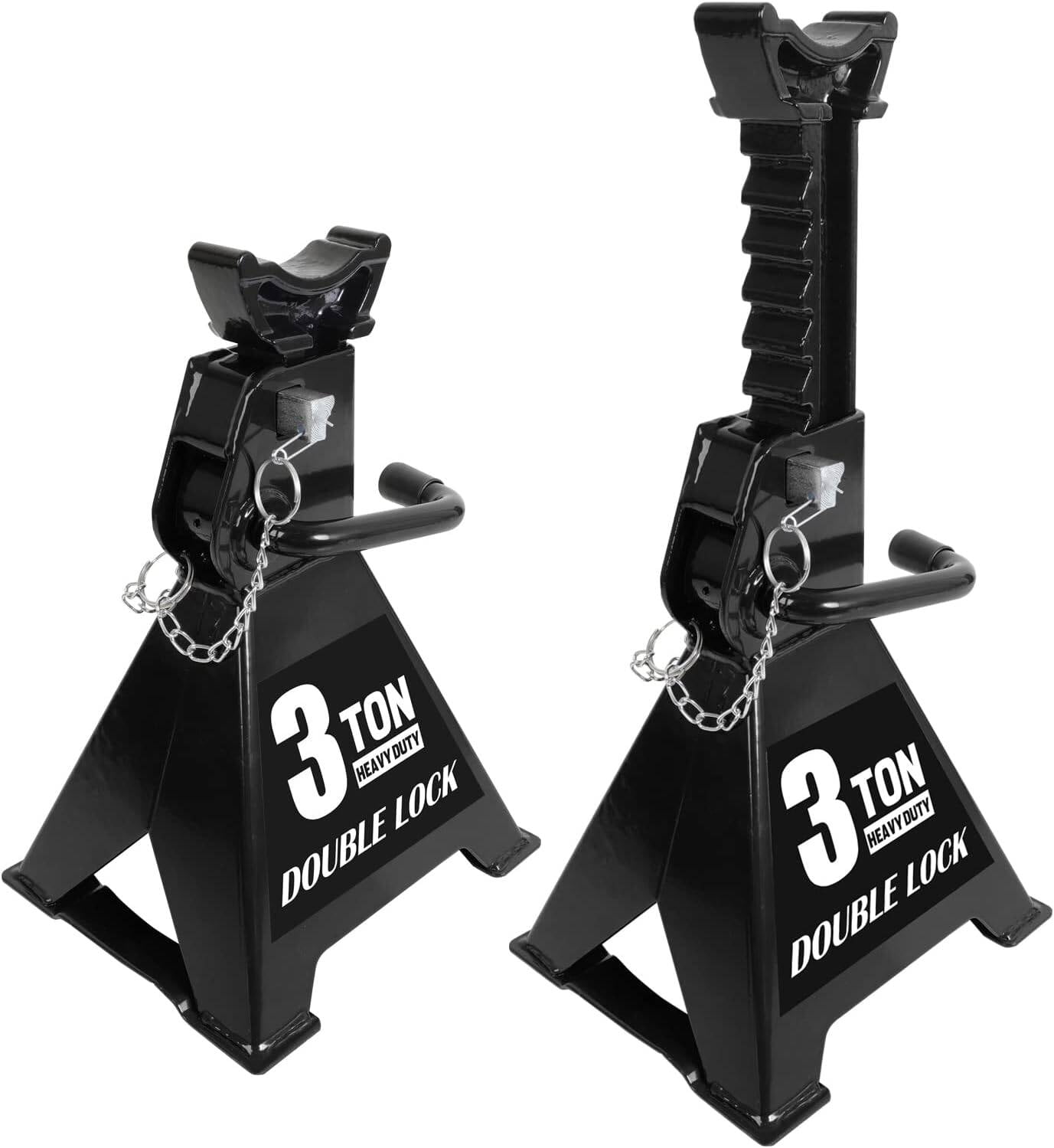 Torin 3 Ton Heavy Duty Jack Stands Double Locking Pins Car Jack, Black