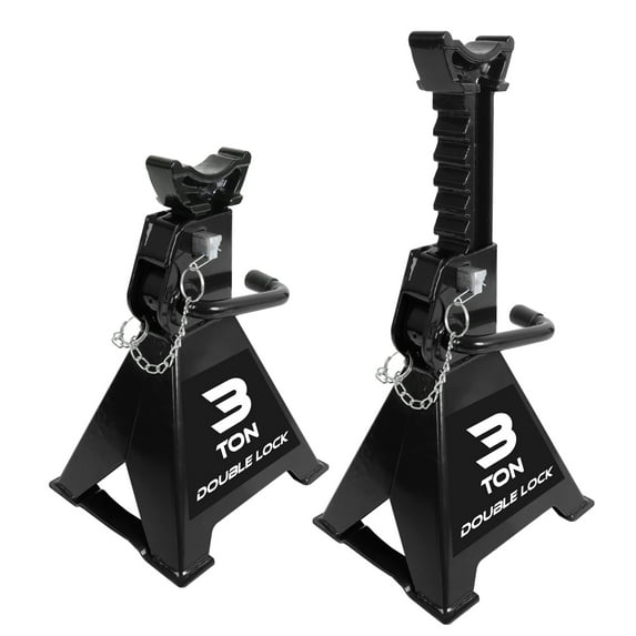 Torin 3 Ton Heavy Duty Jack Stands Double Locking Pins Car Jack Stand, Black, 1 Pair, W43005AB