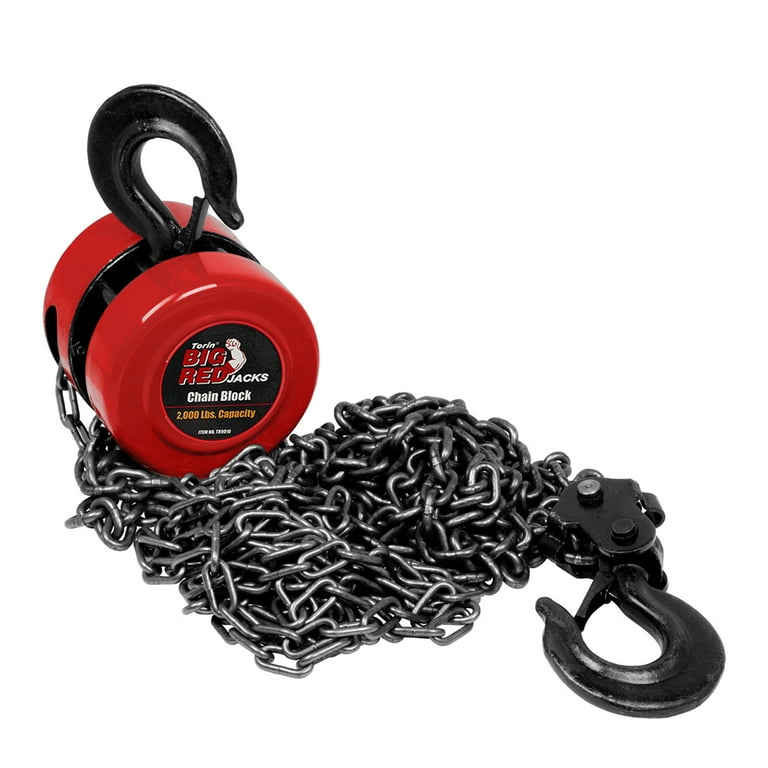 Torin BIG RED 1 Ton Hand Lift Steel Chain Block Hoist,DMTR9010
