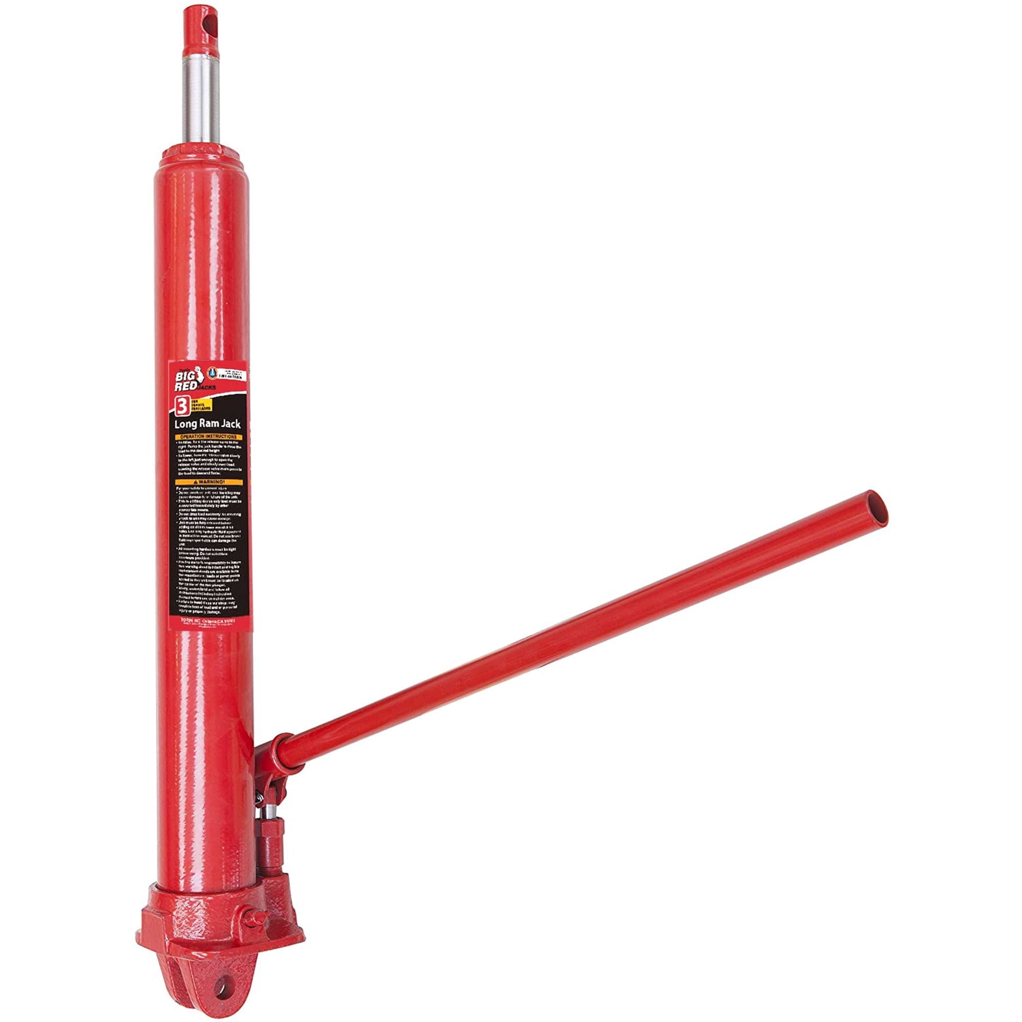 Torin BIG RED 3 Ton Hydraulic Long Ram Jack Fits Cranes