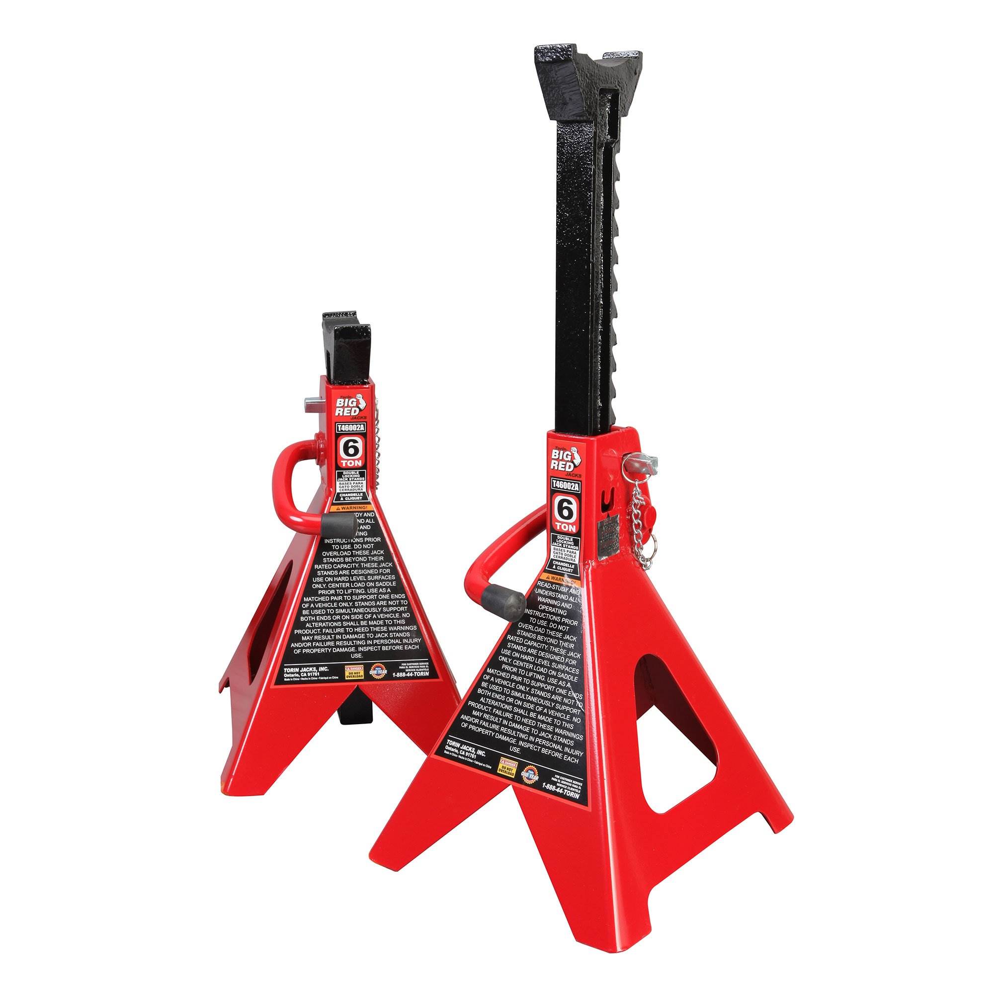 Torin Big Red 6 Ton Capacity Heavy Duty Double Locking Steel Jack Stands, 1 Pair - image 1 of 7