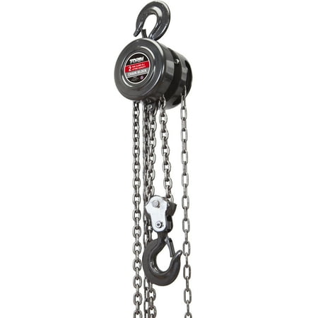 Torin Chain Block / Manual Hoist with 2 Hooks, 2 Ton (4,000 lb) Capacity