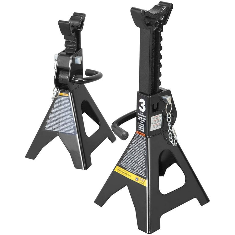 Torin DT43002AB Steel Jack Stands Double Locking 3 Ton 6 000 lb Capacity Black 1 Pair
