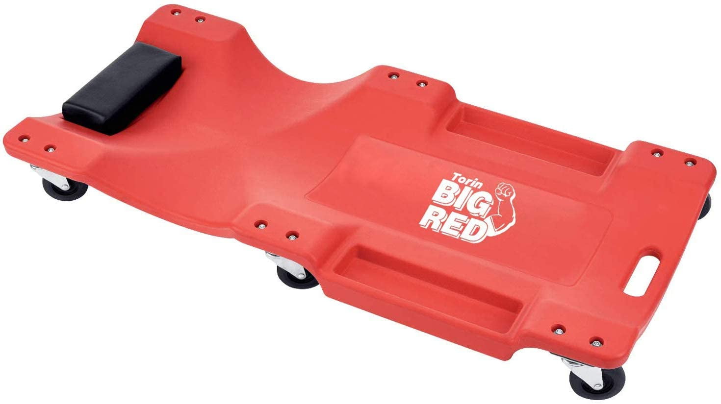 Torin DTRP6240 Red Blow Molded Rolling Automotive Creeper, 40" Length, 6 Wheels