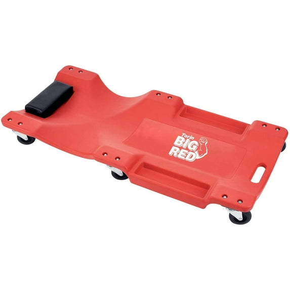 Torin DTRP6240 Red Blow Molded Rolling Automotive Creeper, 40" Length, 6 Wheels