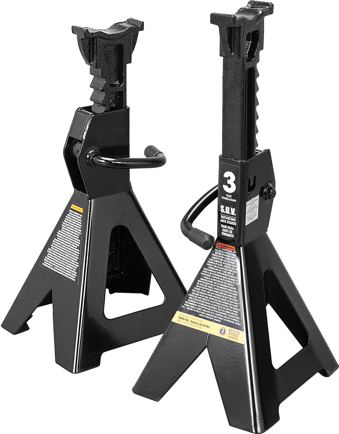 Torin Jack Stands 3 Ton Car Jack Stand for Extended Height Trucks,Suvs, Black,1 Pair,W43006B