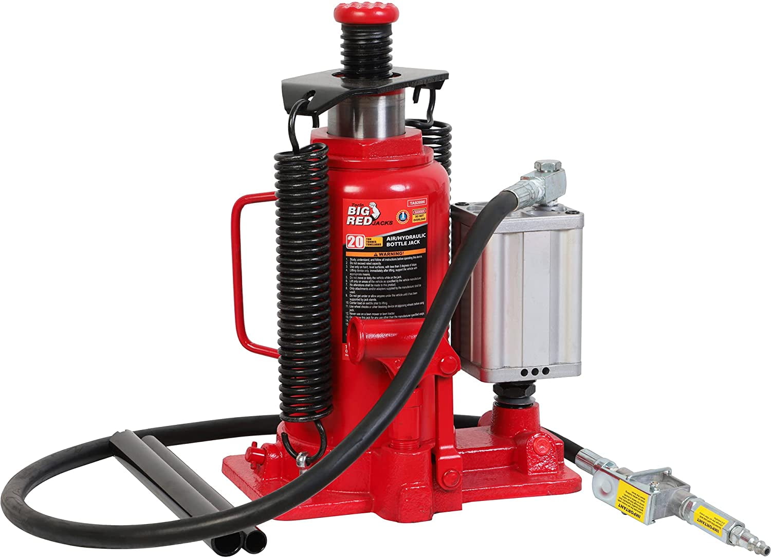 Torin Jacks 20 Ton Pneumatic Air Hydraulic Bottle Jack with Manual Hand Pump, Red，TA92006 Sansujyuku sansujyuku.com