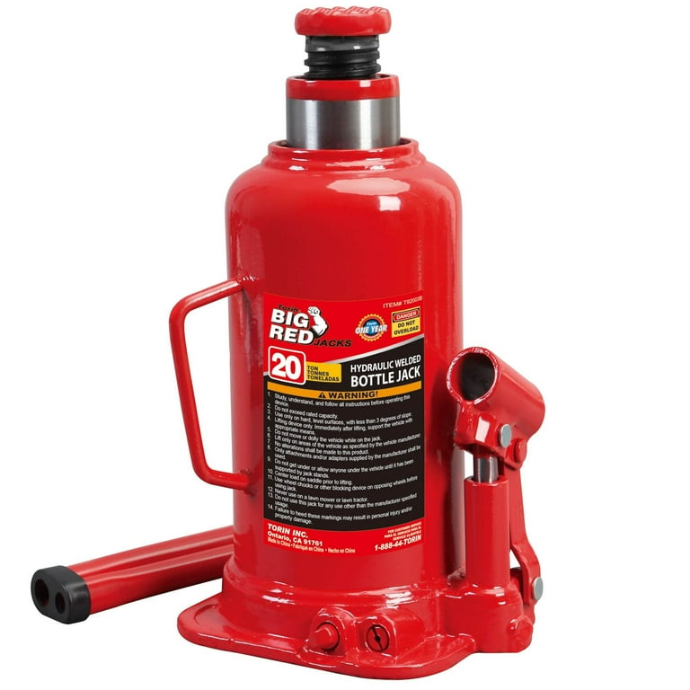 Torin Jacks Big Red 20 Ton High Lift Hydraulic Bottle Jack, T92003