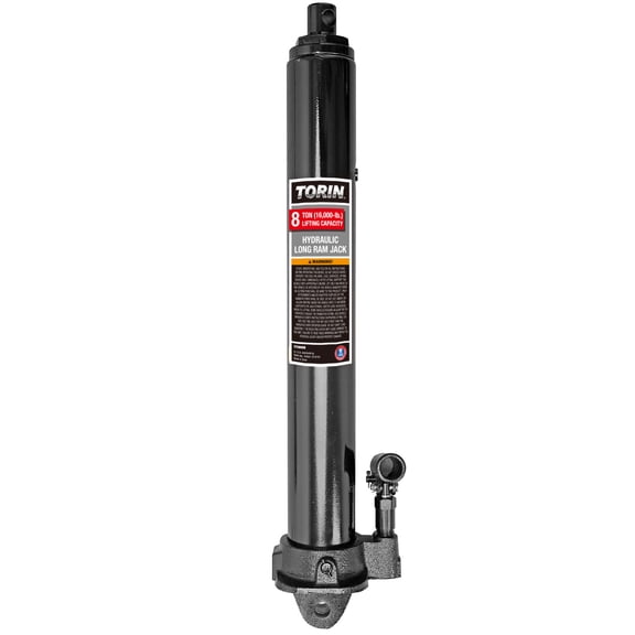 Torin Long Ram Hydraulic Jack with Single Piston and Clevis Base, 8 Ton Capacity