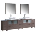 thumbnail image 1 of Fresca Torino 108" Gray Oak Modern Double Sink Bathroom Vanity w/ 3 Side Cabinets & Vessel Sinks, 1 of 5