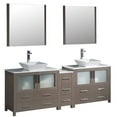 thumbnail image 1 of Fresca Torino 84" Gray Oak Modern Double Sink Bathroom Vanity with Side Cabinet & Vessel Sinks, 1 of 4