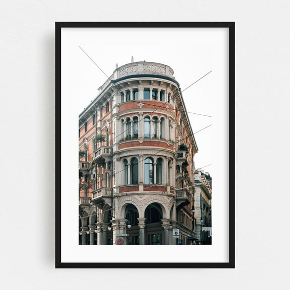 Torino Architectural 02 - Turin Piedmont Italy Photography Black Framed Wall Art Print 12 x 18 inches