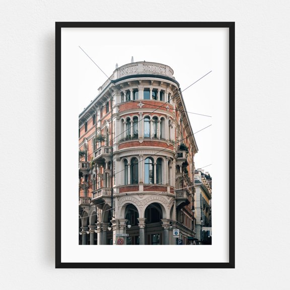 Torino Architectural 02 - Turin Piedmont Italy Photography Black Framed Wall Art Print 24 x 36 inches