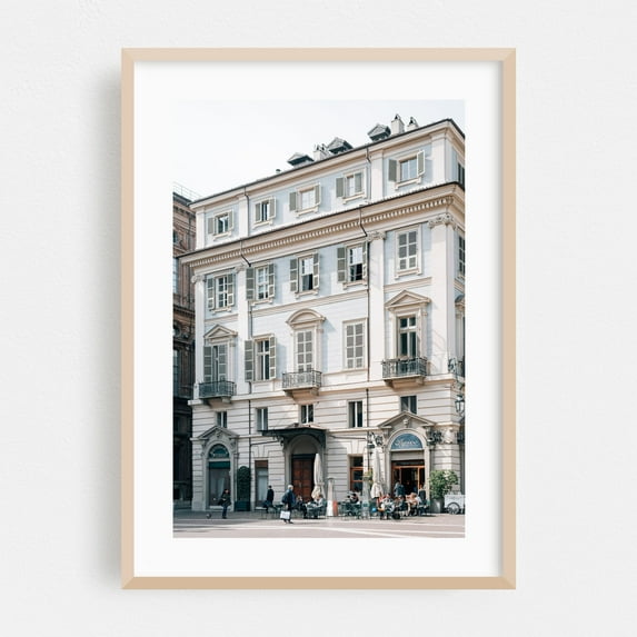 Torino Architectural 03 - Turin Piedmont Italy Photography Oak Framed Wall Art Print 24 x 36 inches