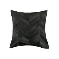 Natural Torino Chevron Cowhide Pillow | Black | 18"x18"