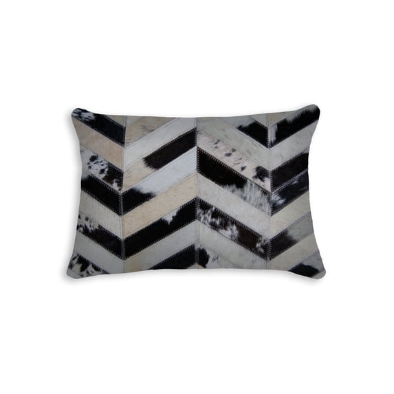 Torino Chevron Cowhide Pillow Tri-color 100% Indian Cowhide 1-Piece