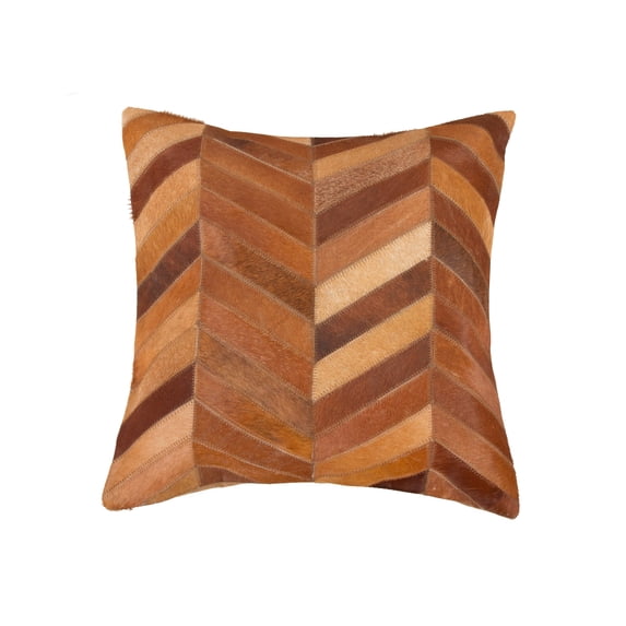 Natural Torino Chevron Cowhide Pillow | Tan | 18"x18"