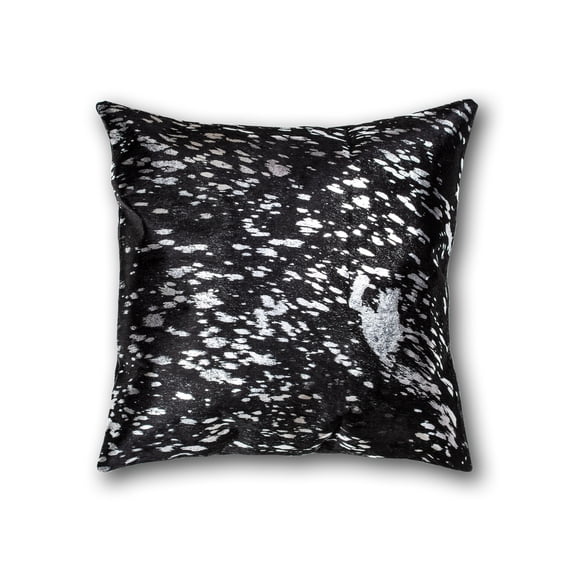 Torino Cowhide Pillow 18x18 100% Indian Cowhide Natural Mottled