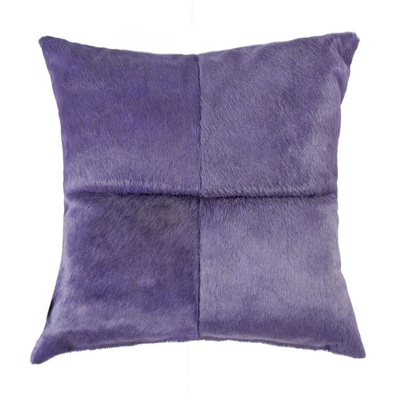 Natural Torino Quattro Cowhide Pillow | Purple | 18"x18"