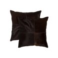 thumbnail image 1 of Natural Torino Quattro Cowhide Pillow | 2-Pack | Chocolate | 18"x18", 1 of 1