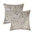 thumbnail image 1 of Natural Torino Geneva Scotland Cowhide Pillow | 2-Pack | Natural/gold | 18"x18", 1 of 1