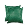 thumbnail image 1 of Natural Torino Geneva Cowhide Pillow | 2-Pack | Verde | 18"x18", 1 of 1
