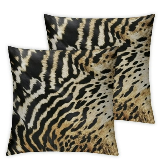 Torino Cowhide Throw Pillows with Poly Insert | Scotland Accent Pillows Handcrafted from Cow Hide, Chocolate & Gold