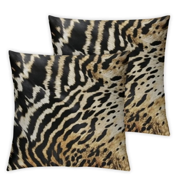 Torino Cowhide Throw Pillows with Poly Insert | Scotland Accent Pillows Handcrafted from Cow Hide, Chocolate &amp; Gold