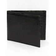 Torino Leather Genuine Lizard Billfold Wallet - Black