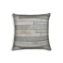 Natural Torino Madrid Cowhide Pillow | Grey | 18"x18"