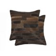 thumbnail image 1 of Torino Madrid Cowhide Pillow Set Silver Black 18x18 2-Pack Decorative Accent, 1 of 5