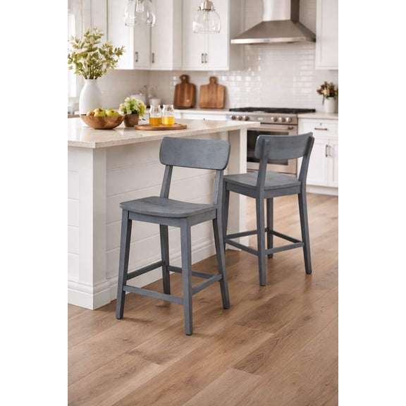 Torino Wood Counter Stool - Charcoal Grey
