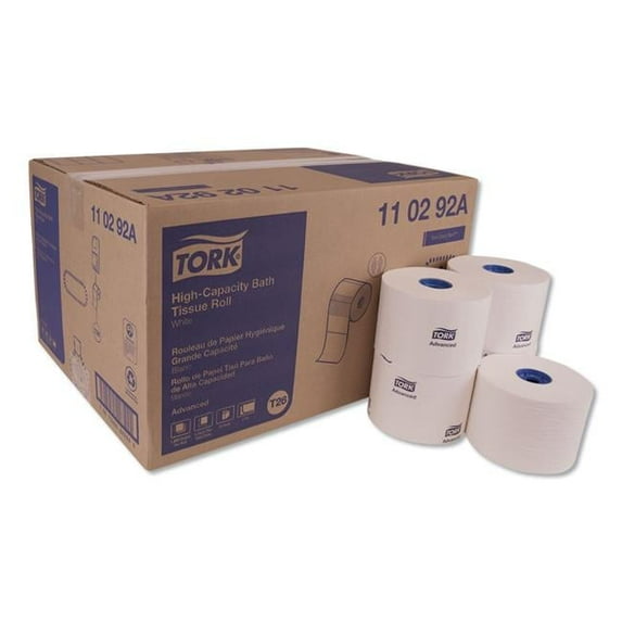 Tork TRK110292A 2-Ply Advanced High Capacity Bath Tissue, White - Mid Size - Pack of 36