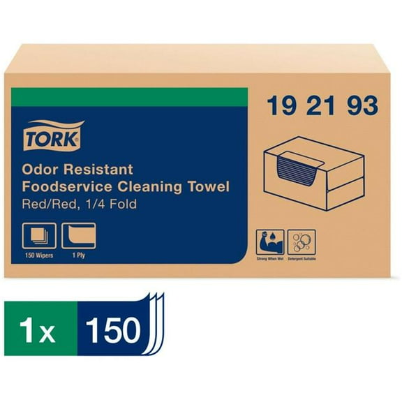 Tork B2837441 13 x 24 in. Foodservice Cloth - Red - 150 Per Box