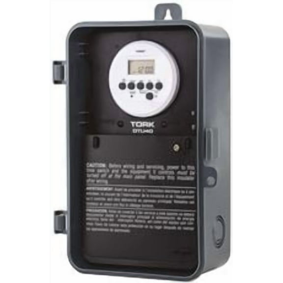 Tork Digital Water Heater Time Switch, Single Pole, 120 Volt, 40 Amp