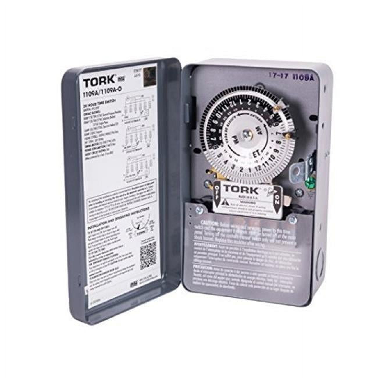 Tork 40-Amp Indoor Multi-Volt Mechanical Timer with Metal Enclosure